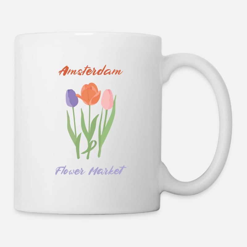 Tulipes d’Amsterdam - Mug blanc - blanc