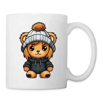 Lion Hiver Animal Bébé Bande Dessinée - Mug blanc - blanc - Droite