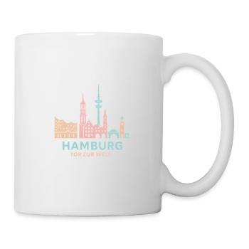Hamburg Gateway to the World Skyline - Mug - white - Right