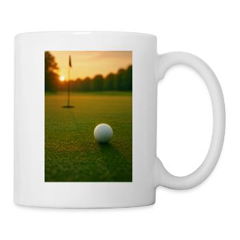 Sport, Golfball in der Nähe des Lochs - Tasse - Weiß - Rechts