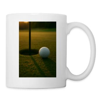 Sport, Golfball in der Nähe des Lochs - Tasse - Weiß - Rechts