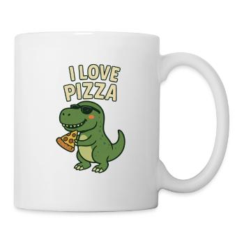 J’adore la pizza Dino - Mug blanc - blanc - Droite