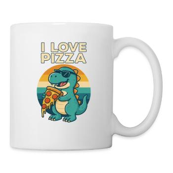 Cool Dino Loves Pizza - Mug blanc - blanc - Droite