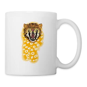 Léopard rugissant - Mug blanc - blanc - Droite