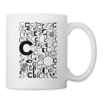 Typo C - Conception de lettres pour les amateurs de polices - Mug blanc - blanc - Droite