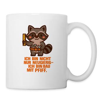 Ich_bin_nicht_nur_Neugierig_Ich_bin_Bauen_mit_P - Tasse - Weiß - Rechts