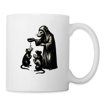 Pestdoktor und Ratten – Vintage - Tasse - Weiß - Rechts