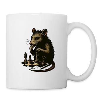 Ratte als Schachmeister Vintage - Tasse - Weiß - Rechts