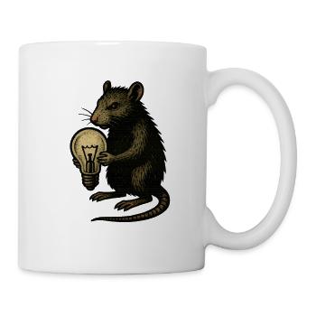 Rat with light bulb inventiveness - Mug - white - Right