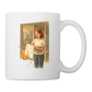 Laundry in the light: quiet everyday life - Mug - white - Right