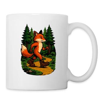 Wandernder Fuchs im Wald - Tasse - Weiß - Rechts