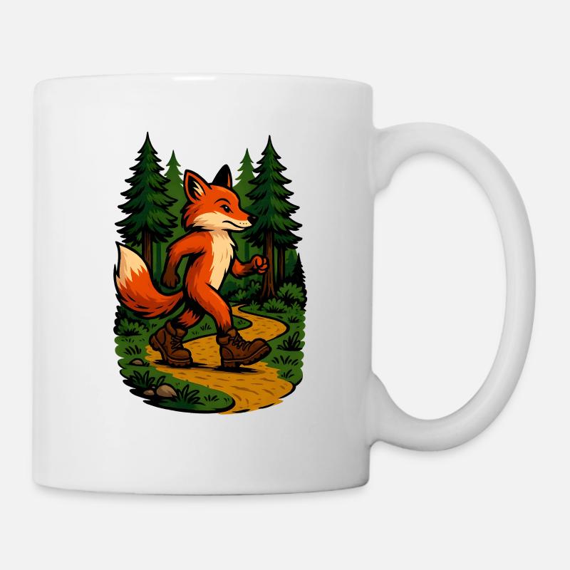 Wandernder Fuchs im Wald - Tasse - Weiß