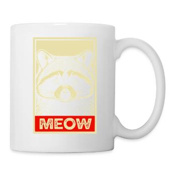 Funny Raccoon Vintage Disguise Cat - Tasse - Weiß - Rechts