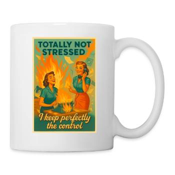 Totalement Pas Stressé Bureau Rétro - Mug blanc - blanc - Droite