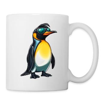 pingouin drôle avec des lunettes de soleil :) - Mug blanc - blanc - Droite