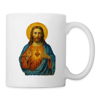 Herz Jesu Ikon in Goldtönen - Tasse - Weiß - Rechts