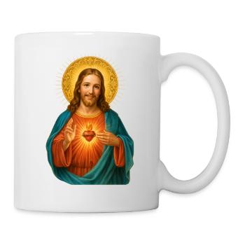 Heiliger Herzens Jesus Illustration - Tasse - Weiß - Rechts