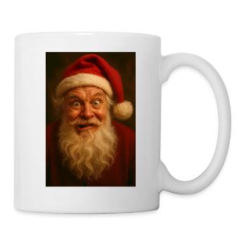 Joyeux Noël - Père Noël fou - Mug blanc - blanc - Droite