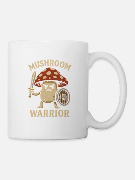 Pilzkrieger mit Schwert - Tasse - Weiß
