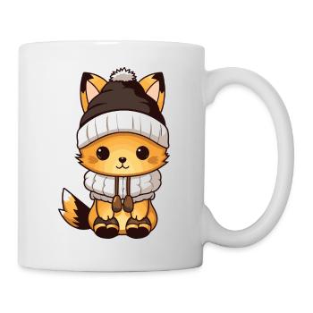 Fuchs Winter Tier Baby Comic - Tasse - Weiß - Rechts