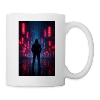 Night neon in the cyber city - Mug - white - Right