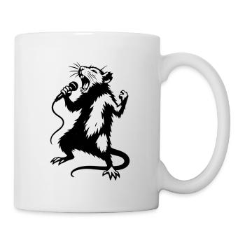 Ratten-Sänger mit Mikrofon - Tasse - Weiß - Rechts