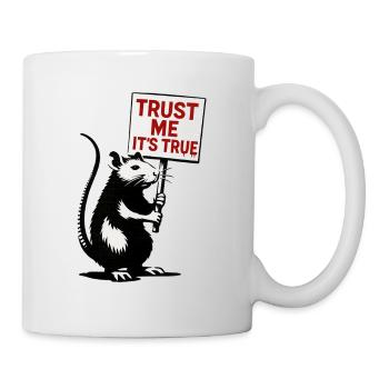 Rat avec bouclier, croyez-moi, c’est vrai - Mug blanc - blanc - Droite