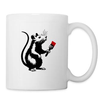 Rongeur avec brosse rouge | Personnaliser - Mug blanc - blanc - Droite