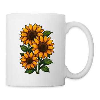 Sonnenblumen - Tasse - Weiß - Rechts