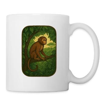 Jungle monkey in vintage style - Mug - white - Right