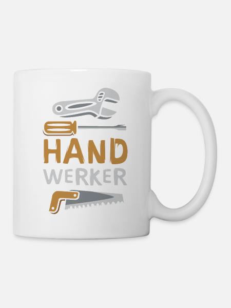 Handwerker Design mit Werkzeugen - Tasse - Weiß