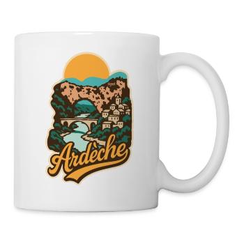 Ardèche Frankreich Natur Illustration - Tasse - Weiß - Rechts
