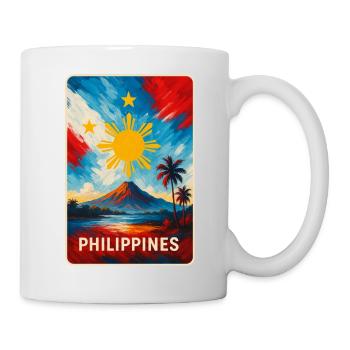 Philippinen Flaggen Design - Tasse - Weiß - Rechts