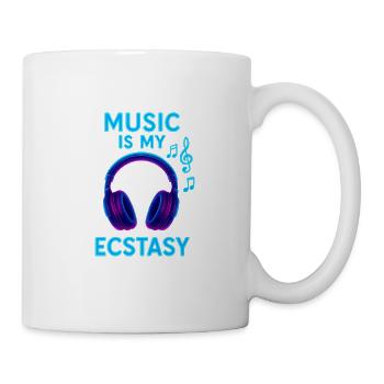 Music Is My Ecstasy – Neon Headphones - Tasse - Weiß - Rechts