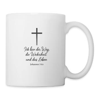 Kreuz Weg Wahrheit Leben Zitat - Tasse - Weiß - Rechts