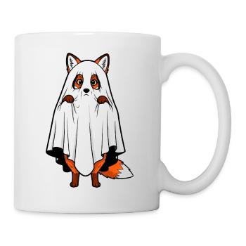 Drôle Halloween renard fantôme dessin animé effrayant - Mug blanc - blanc - Droite