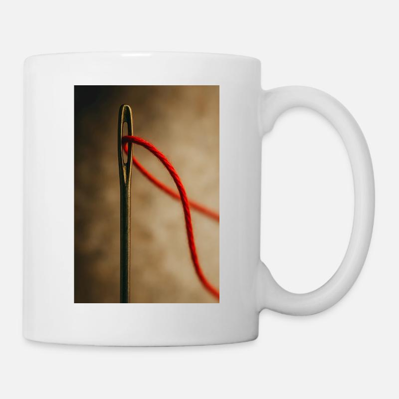 Faden durch das Nadelöhr - Tasse - Weiß