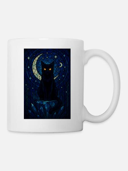 Mondnacht Katzenzauber - Tasse - Weiß