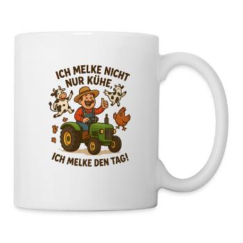 The farmer doesn't just milk the cows - Mug - white - Right