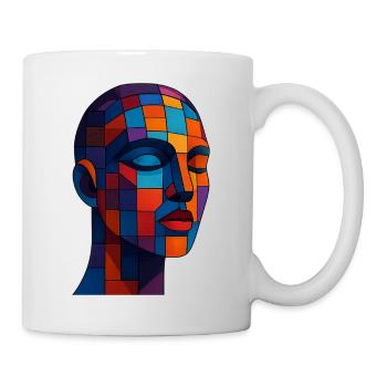 Vibrant Cubist Mosaic Portrait - Mug - white - Right