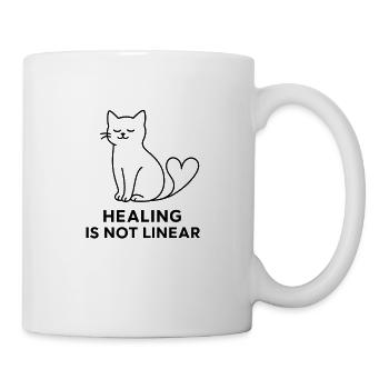 Heilende Katze Linie Kunst Herz - Tasse - Weiß - Rechts