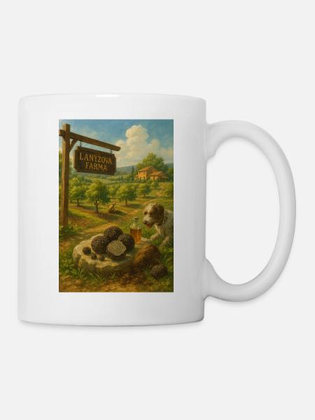 Trüffelfarm Rustikale Landschaft - Tasse - Weiß