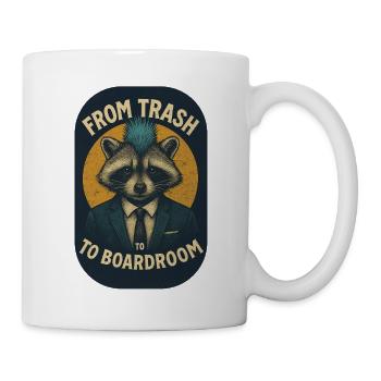 From Trash to Boardroom Raccoon Retro Design - Mug - white - Right