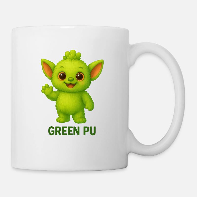 Green Pu Creature Mascot - Mug - white