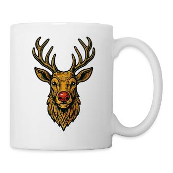 Vintage Weihnachten Rentier - Tasse - Weiß - Rechts