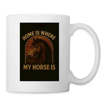 La maison est là où se trouve mon cheval - Mug blanc - blanc - Droite
