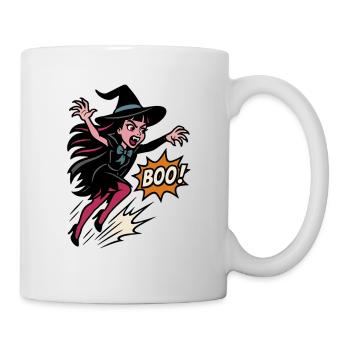 Witch heroine in the jump Boo - Mug - white - Right
