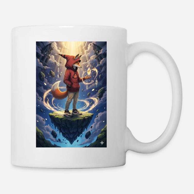 Fox in floating island crystal - Mug - white