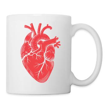 Anatomisches Herz Motiv Rot - Tasse - Weiß - Rechts