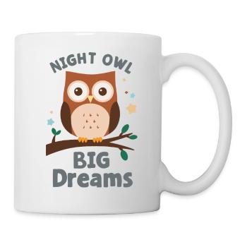 Night Owl – Lustiges Eulen-Shirt - Tasse - Weiß - Rechts